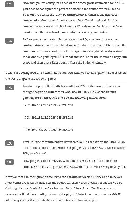 Solved I need help with Capstone Project 82 Add VLANs to