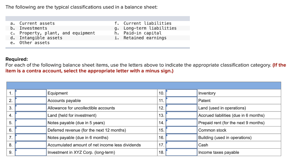 the-following-are-the-typical-classifications-used-in-chegg