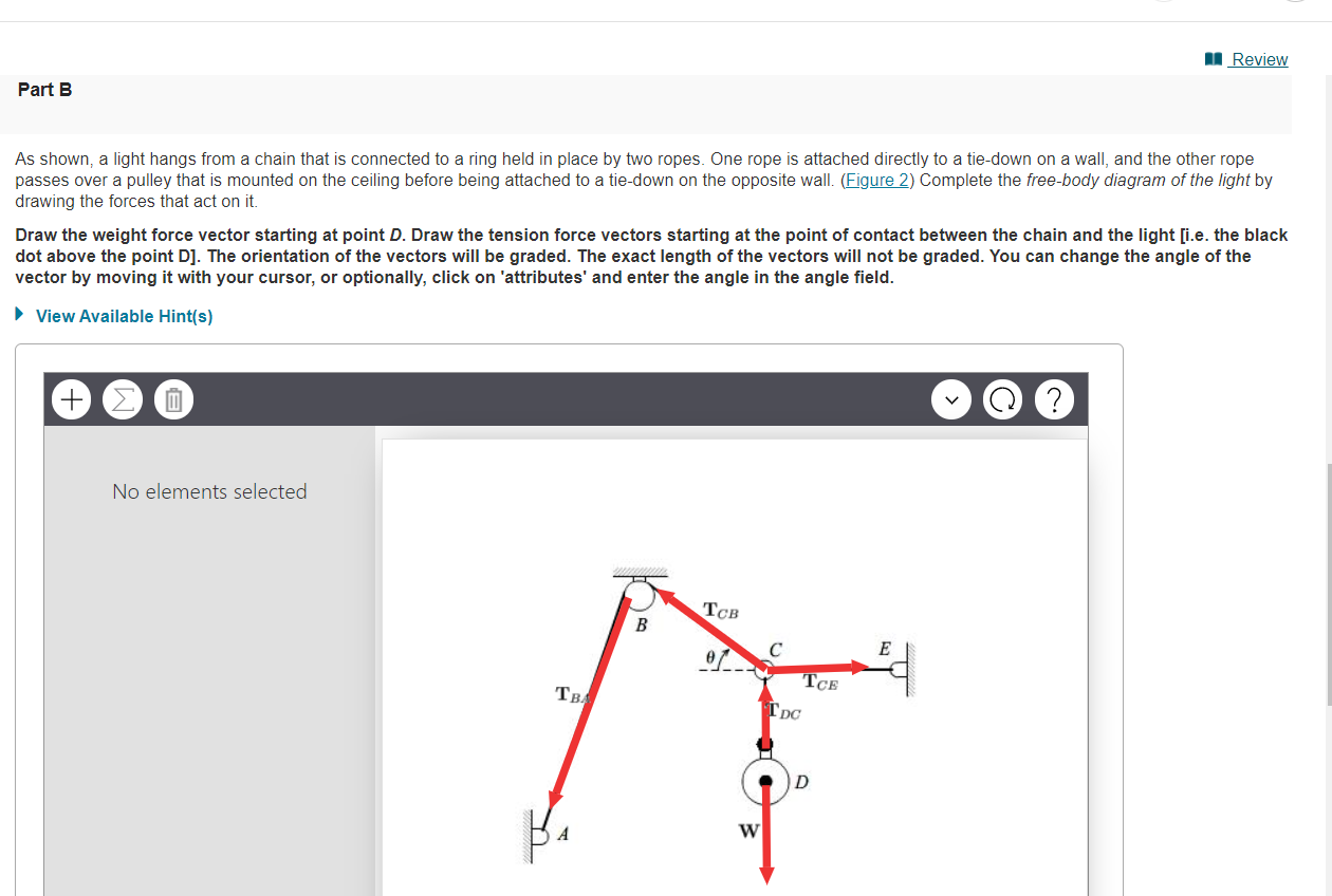 Solved Review Part B As Shown, A Light Hangs From A Chain | Chegg.com