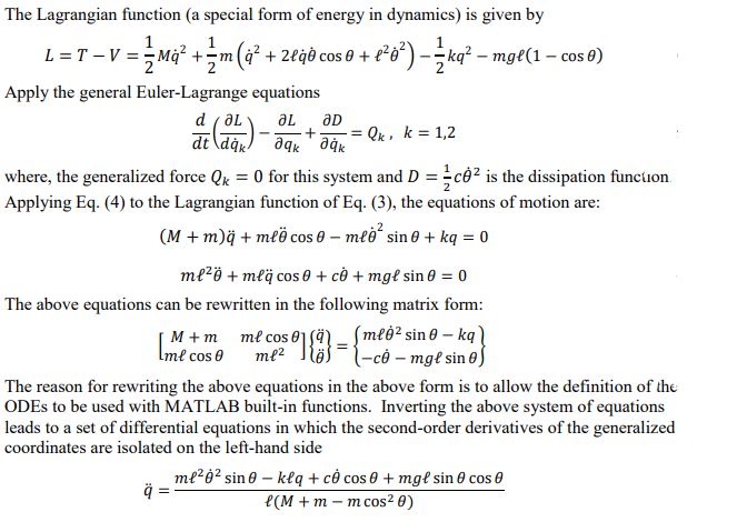 The Lagrangian Function (a Special Form Of Energy In | Chegg.com