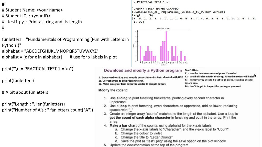 Solved # # Student Name: #Student ID : # test1.py : Print | Chegg.com