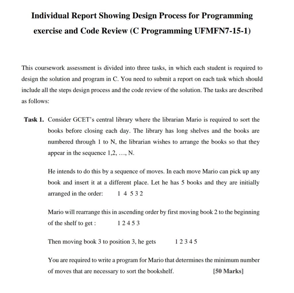Solved Individual Report Showing Design Process for | Chegg.com