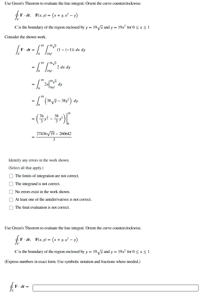 Solved Use Green's Theorem to evaluate the line integral. | Chegg.com