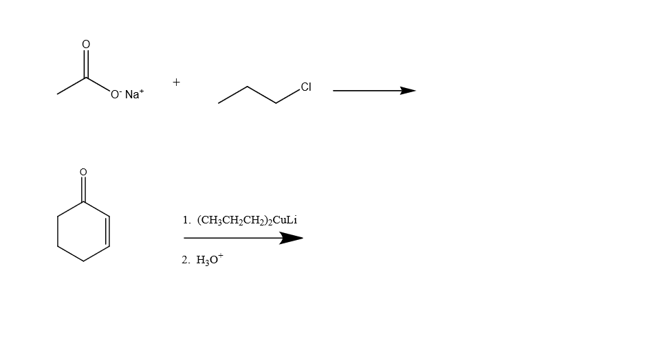 Solved + CI O Na 1. (CH3CH2CH2)2CuLi 2. H,о