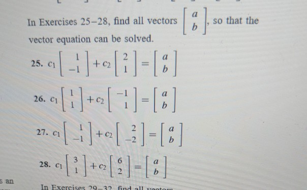 Solved а So That The B In Exercises 25-28, Find All Vectors | Chegg.com