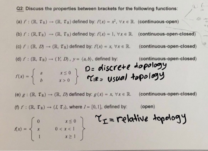 Solved Q2: Discuss the properties between brackets for the | Chegg.com