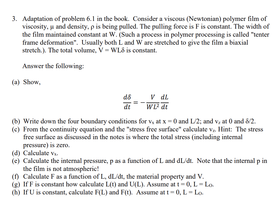 Solved 3. Adaptation of problem 6.1 in the book. Consider a | Chegg.com