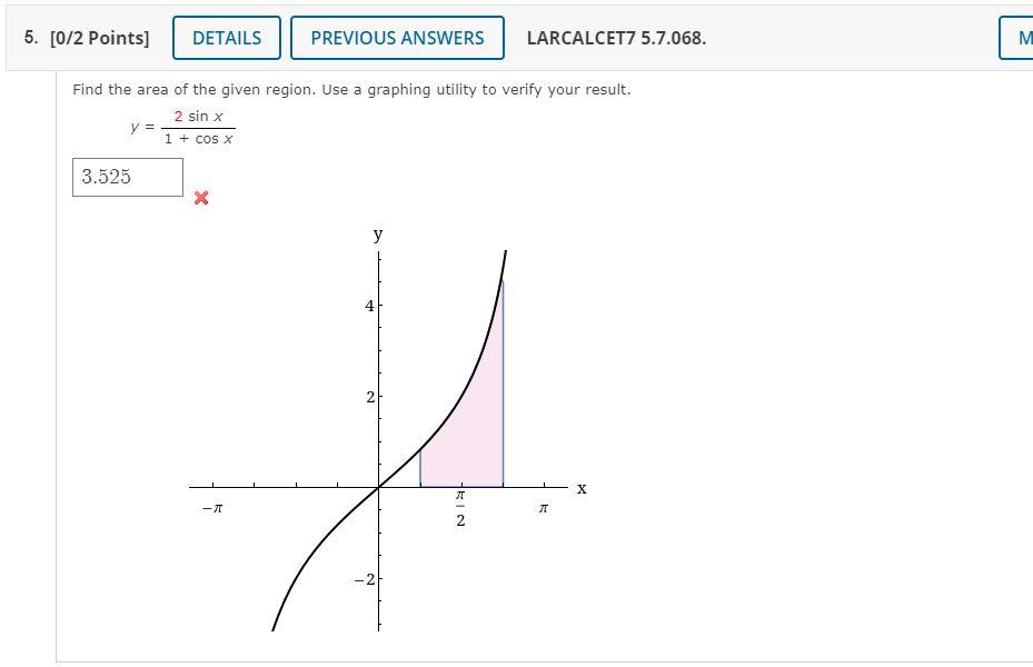 Solved Find the area of the given region. Use a graphing | Chegg.com