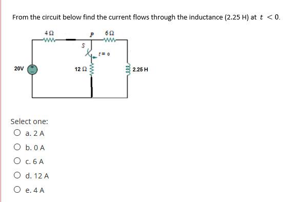 Solved From the circuit below find the current flows through | Chegg.com