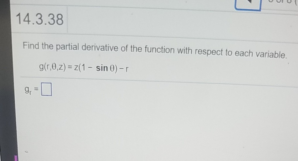 Solved 14.3.38 Find the partial derivative of the function | Chegg.com