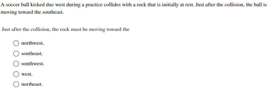 Solved A soccer ball kicked due west during a practice | Chegg.com