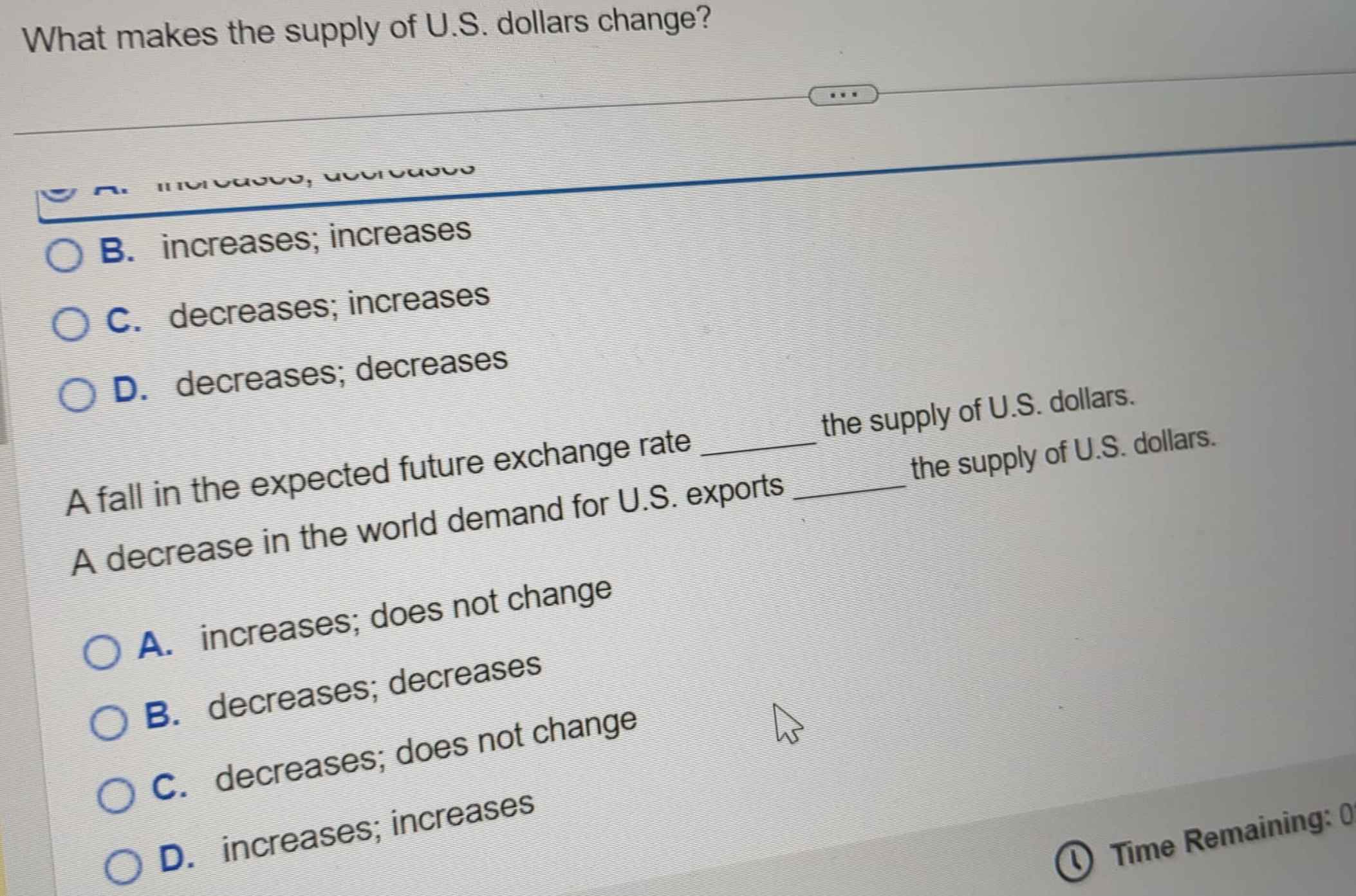 Solved B. ﻿increases; IncreasesC. ﻿decreases; IncreasesD. | Chegg.com