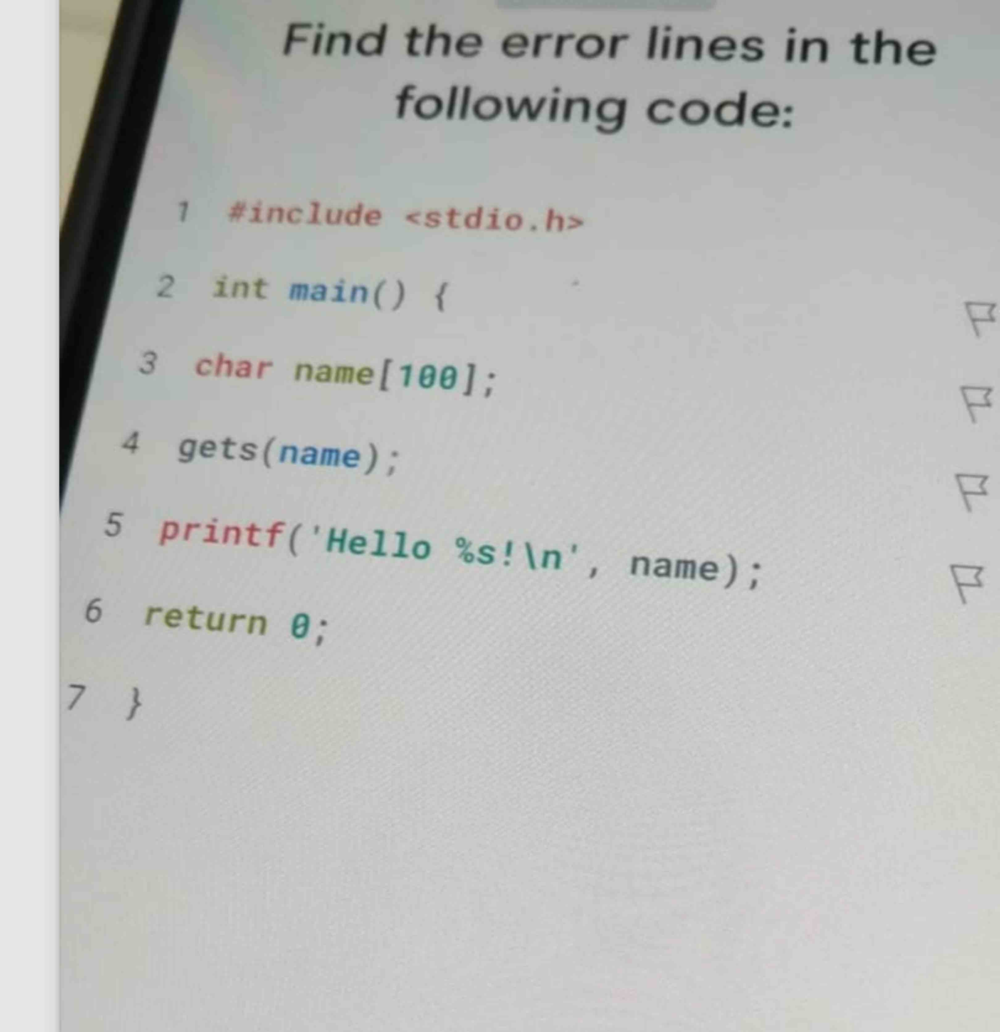 Solved Find the error lines in thefollowing code: ﻿#include | Chegg.com