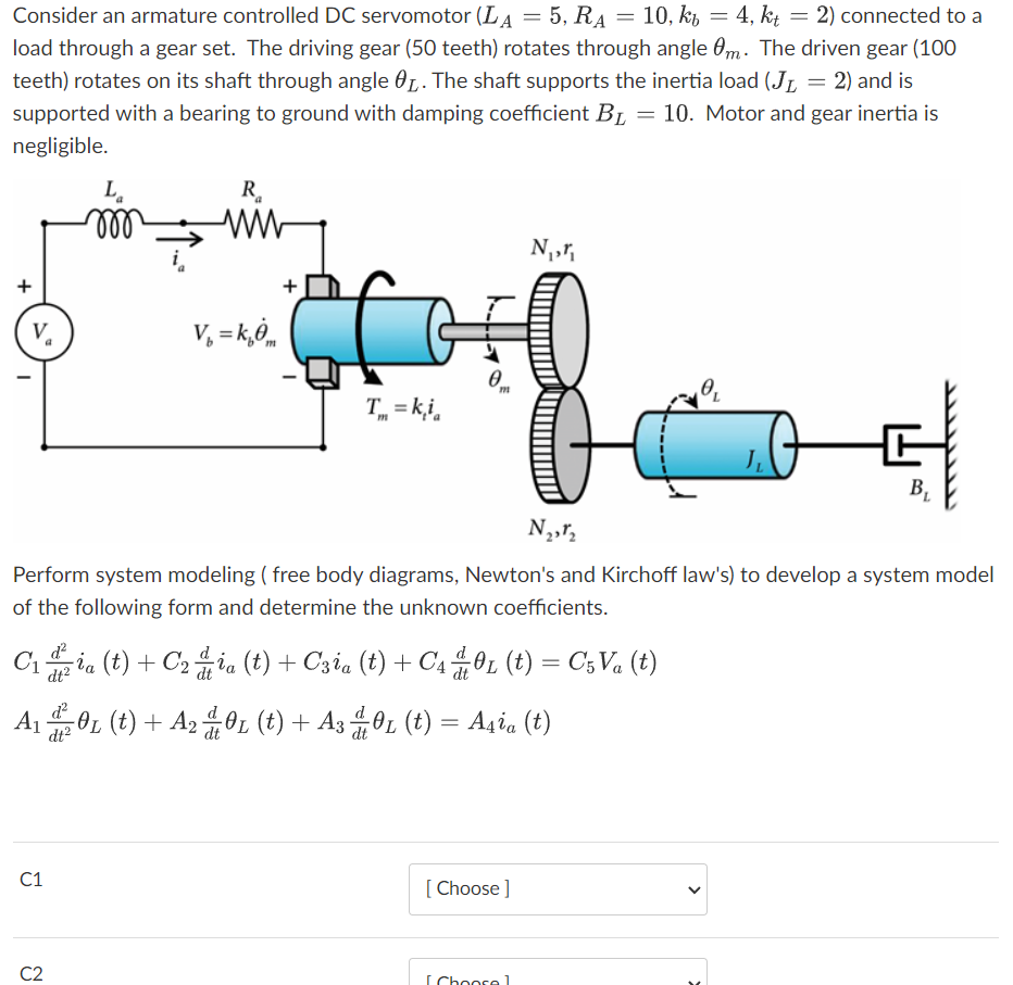 Solved Consider an armature controlled DC servomotor | Chegg.com