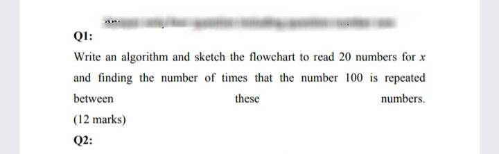 Solved Q1: Write an algorithm and sketch the flowchart to | Chegg.com