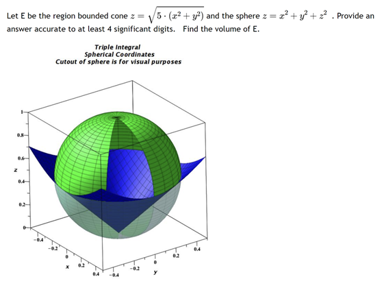 Let Mathrm E Be The Region Bounded Cone Chegg Com