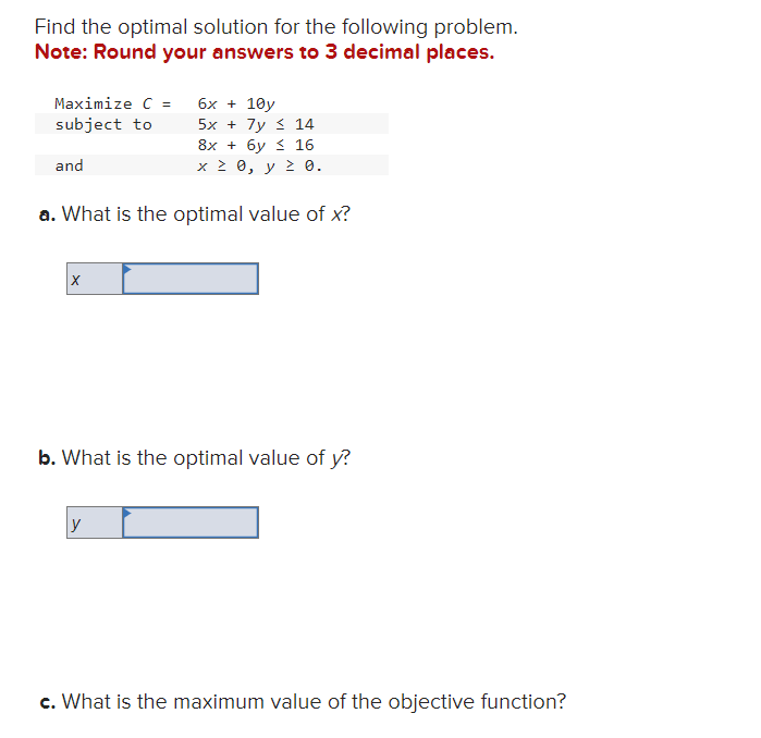 Solved Find The Optimal Solution For The Following Problem. | Chegg.com