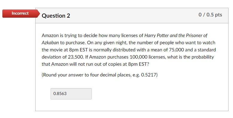 Solved Incorrect Question 2 0 0.5 pts Amazon is trying to Chegg