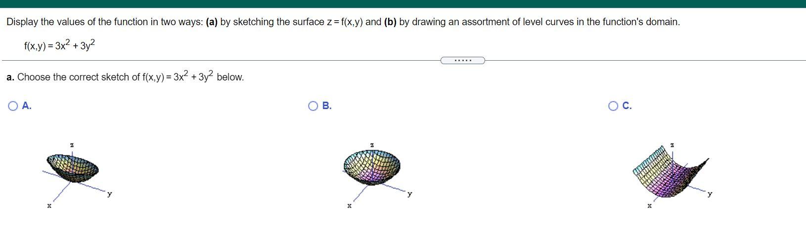 Solved Display the values of the function in two ways: (a) | Chegg.com