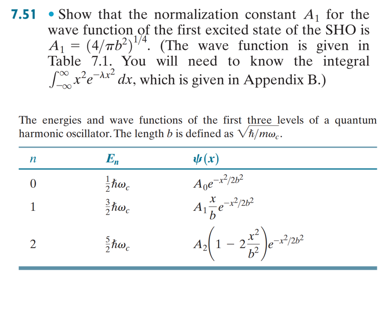 Solved 7.51 = • Show That The Normalization Constant Aj For | Chegg.com