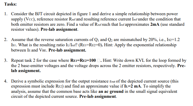 Solved Tasks: 1. Consider the BJT circuit depicted in figure | Chegg.com