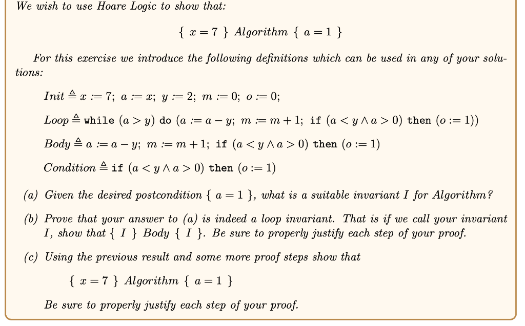 Solved Exercise 4: The following while program is called | Chegg.com