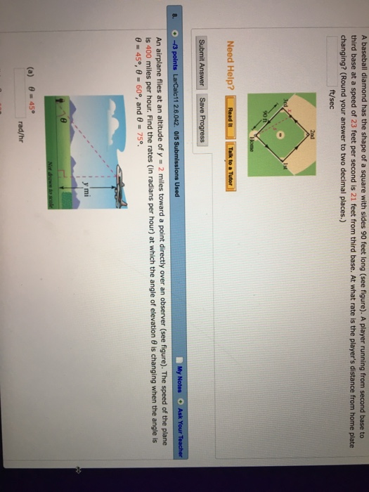 Solved A Baseball Diamond Has The Shape Of A Square With | Chegg.com