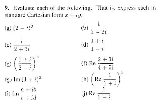 Solved 9. Evaluate each of the following. That is. express | Chegg.com