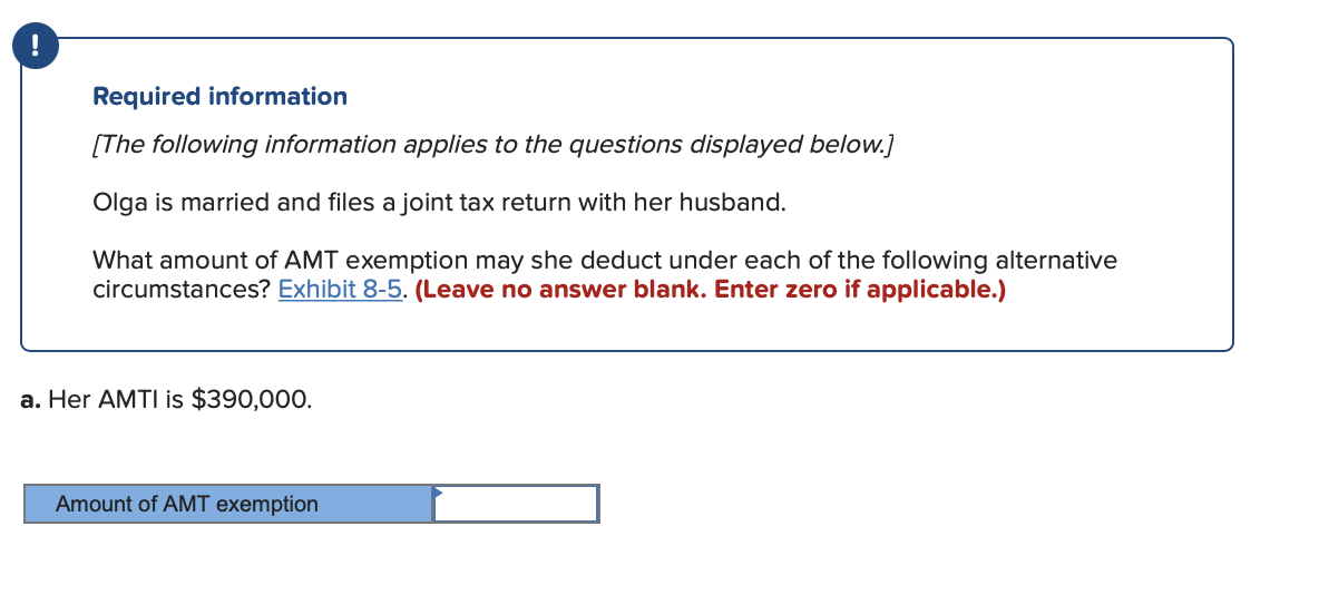 Solved EXHIBIT 85 2021 AMT Exemptions Filing Status