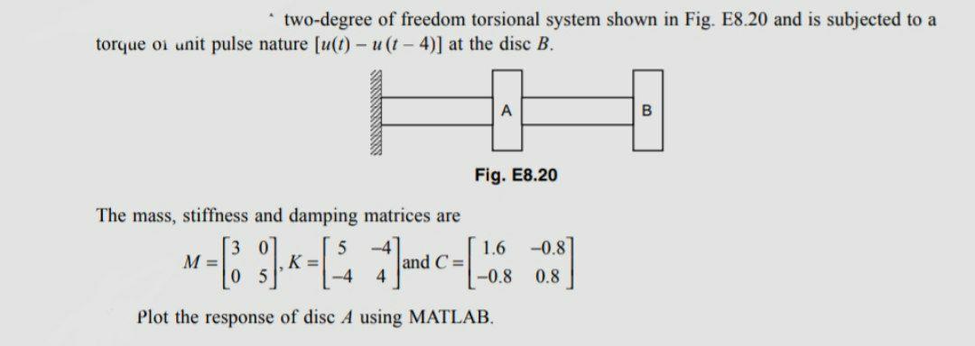 Solved Two-degree Of Freedom Torsional System Shown In Fig. | Chegg.com