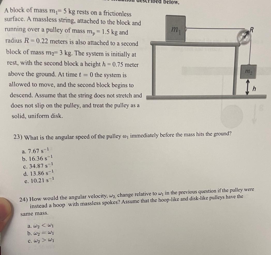 Solved A Block Of Mass M1=5 Kg Rests On A Frictionless | Chegg.com