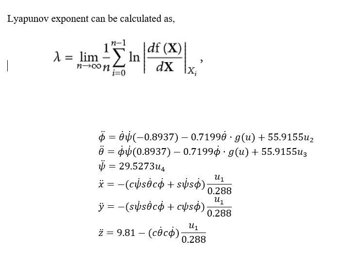 calculate lyapunov exponent without using matlab for