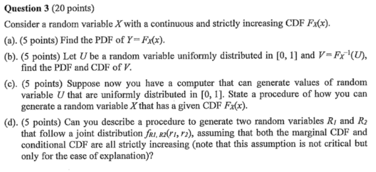 Question 3 (20 points) Consider a random variable X | Chegg.com