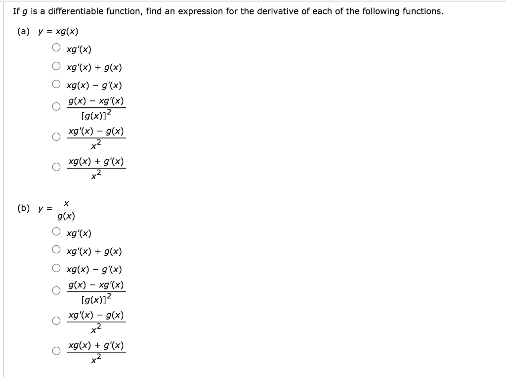 Solved If G Is A Differentiable Function Find An Expression Chegg Com