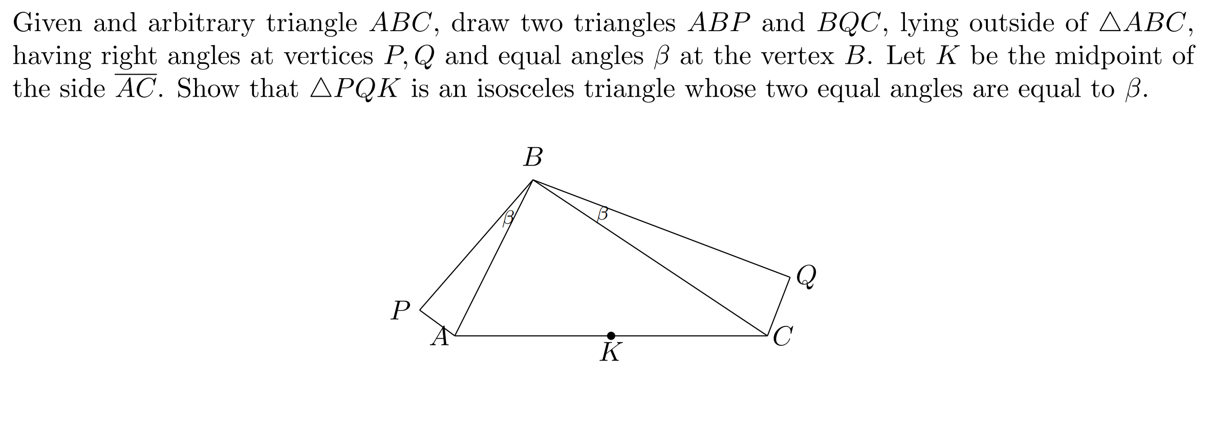 Solved Given and arbitrary triangle ABC, draw two triangles | Chegg.com