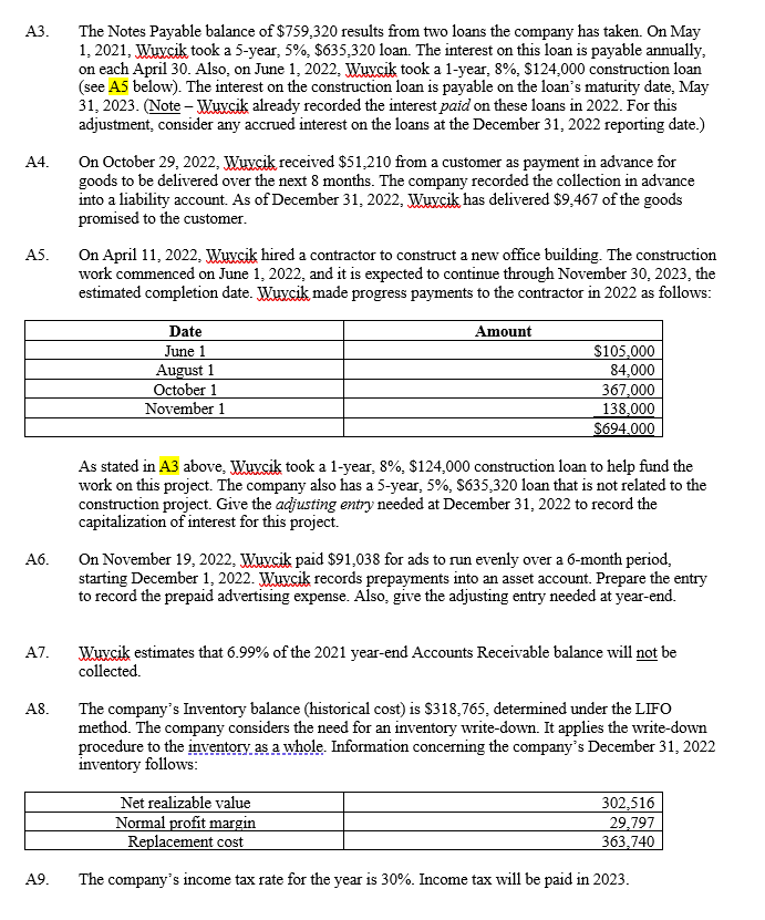 Solved Answer A9/Prepare the journal entries to record the | Chegg.com