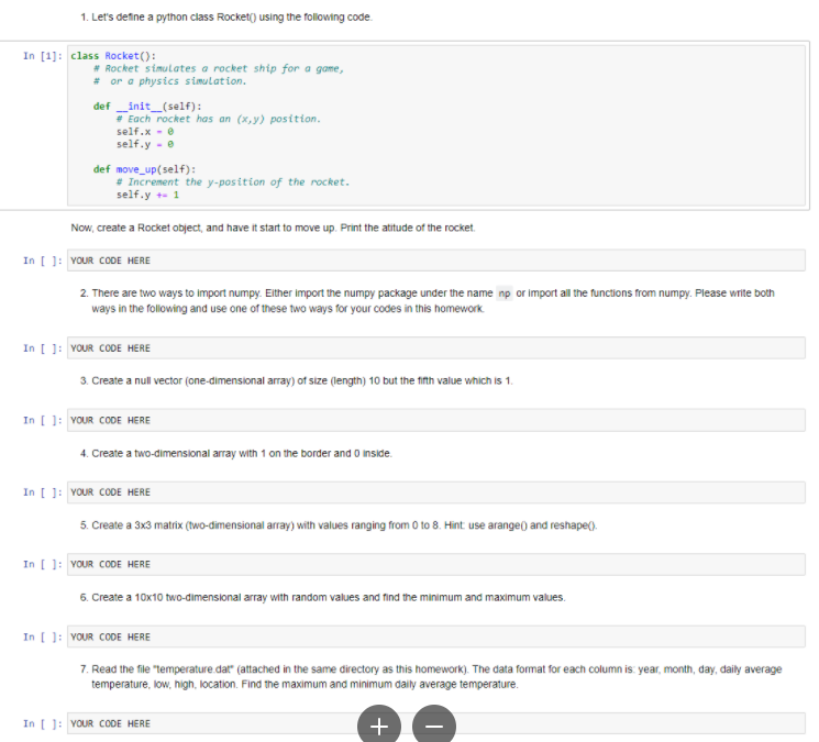 Solved 1. Let's define a python class Rocket() using the | Chegg.com