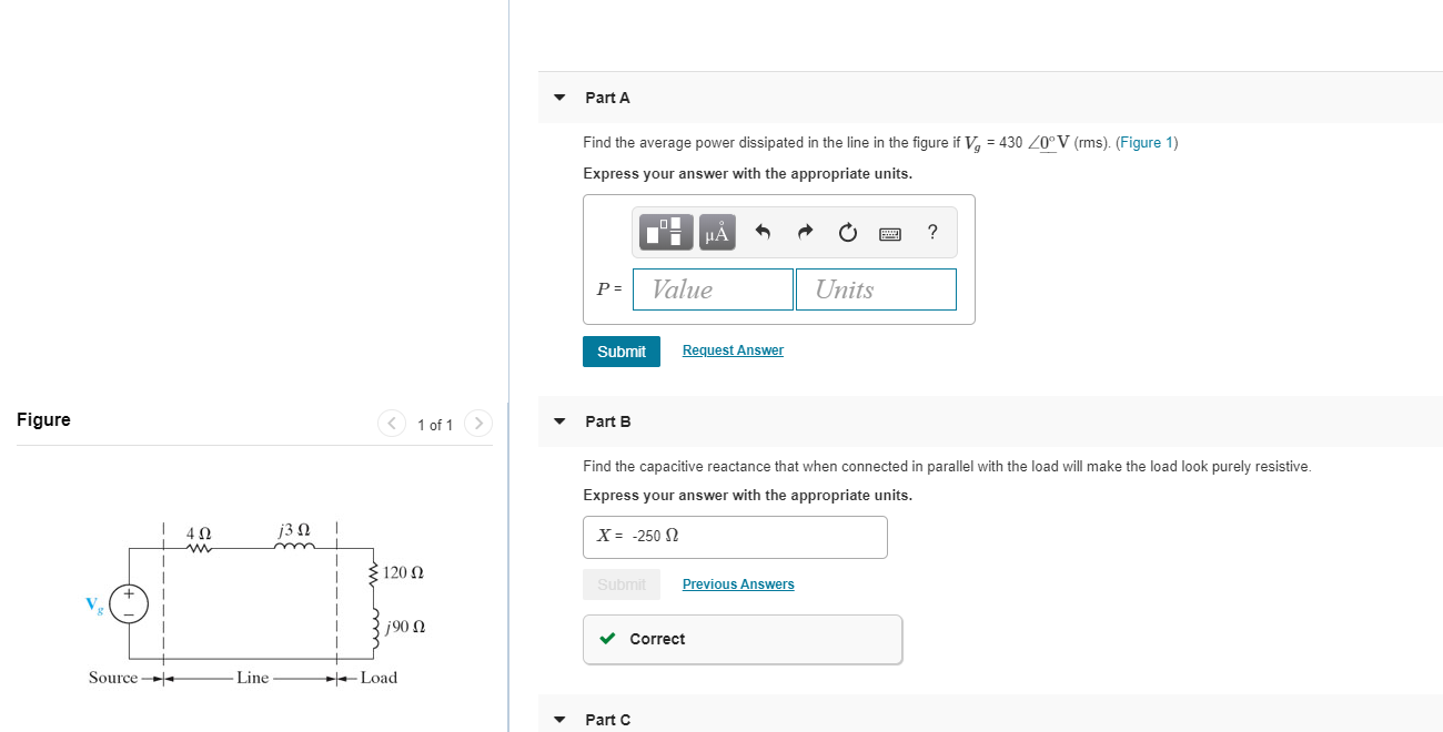 Solved Part A Find the average power dissipated in the line | Chegg.com