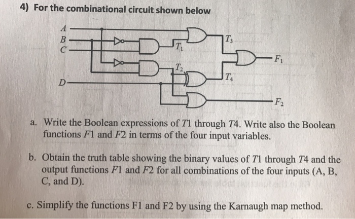 Solved: For The Combinational Circuit Shown Below A. Write... | Chegg.com