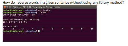 Solved How do reverse words in a given sentence without | Chegg.com