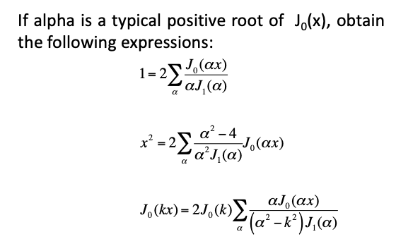 If alpha is a typical positive root of Jo(x), obtain | Chegg.com
