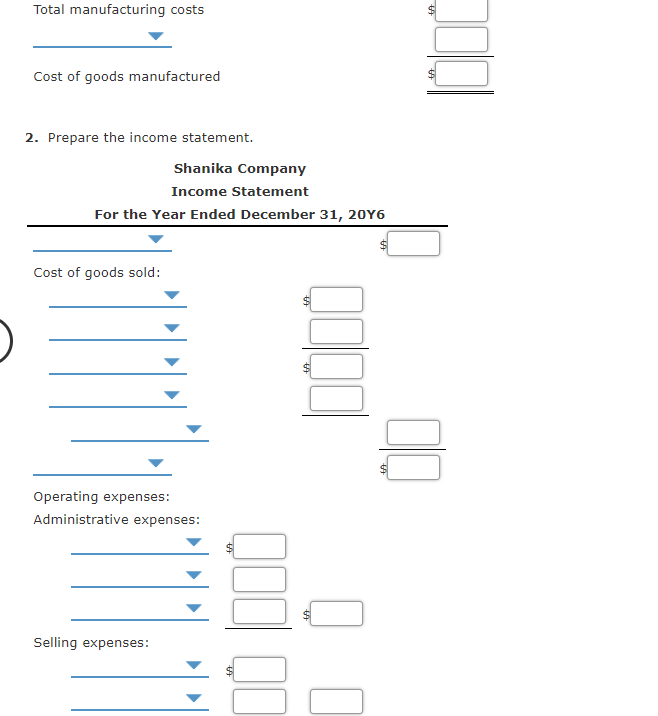Solved Statement of Cost of Goods Manufactured and Income | Chegg.com