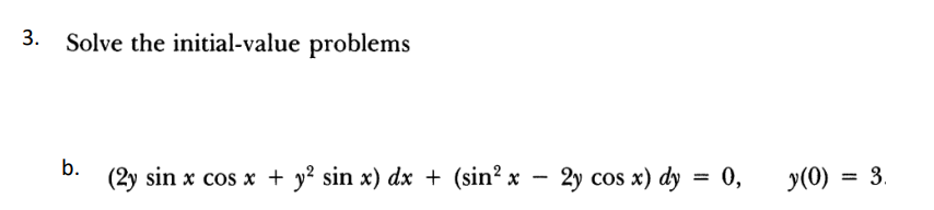 Solved 3. Solve The Initial-value Problems B. | Chegg.com