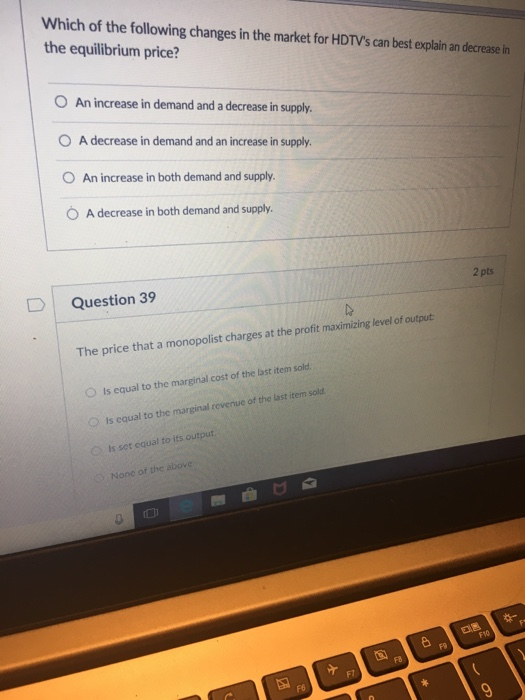 Solved Which of the following changes in the market for | Chegg.com
