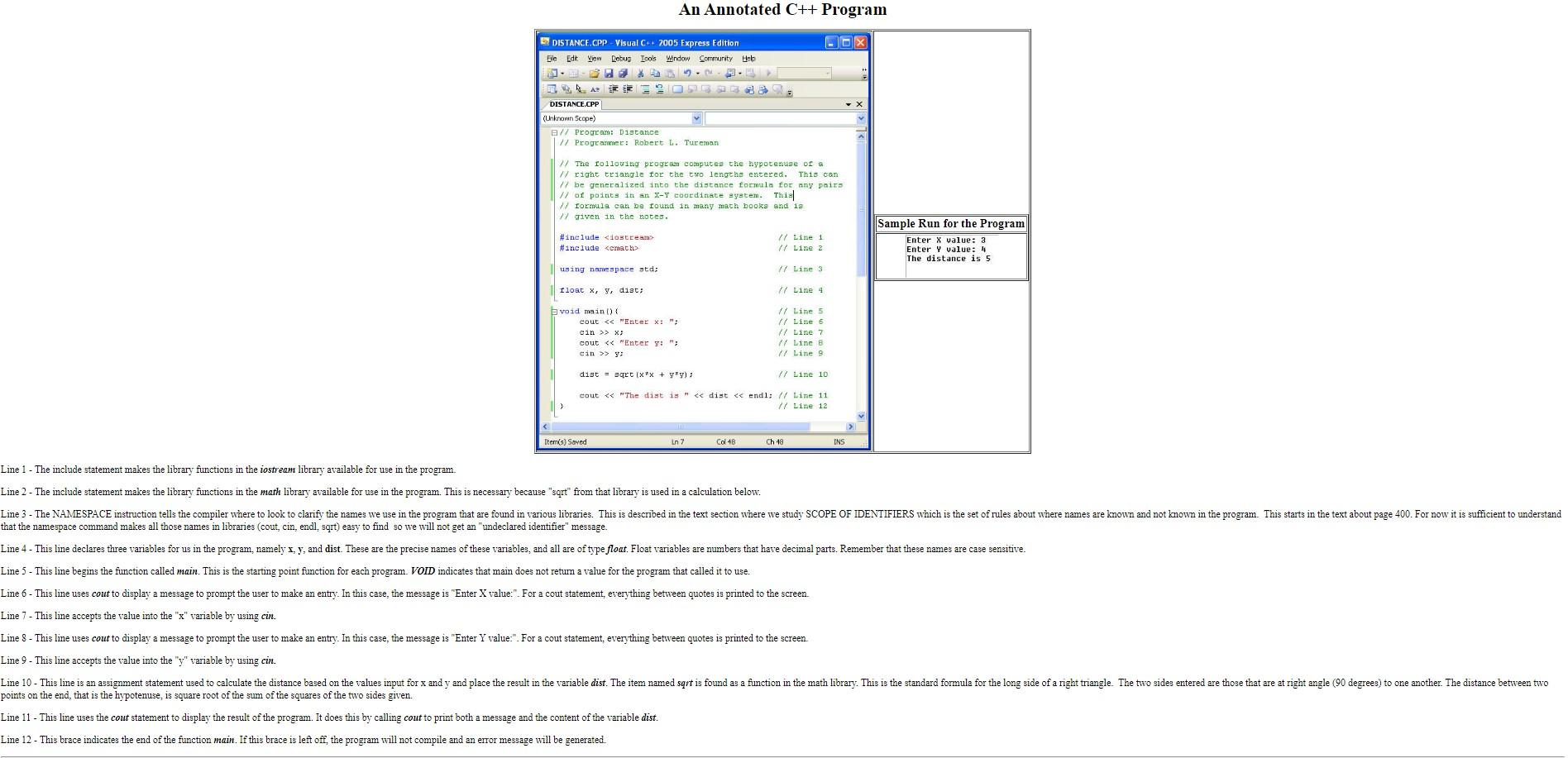 Solved ASSIGNMENT 1: Analyze The Annotated C++ Program. For | Chegg.com