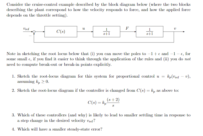Solved Consider the cruise control example described by the | Chegg.com