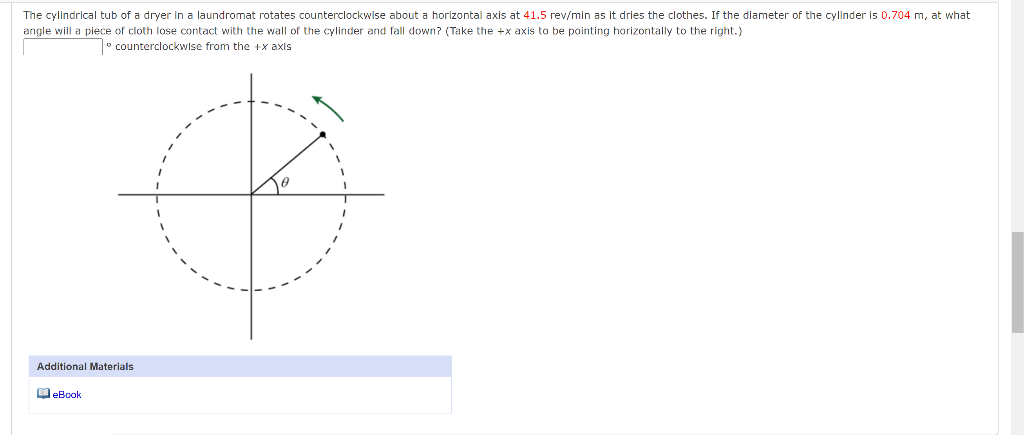 Solved The cylindrical tub of a dryer in a laundromat | Chegg.com