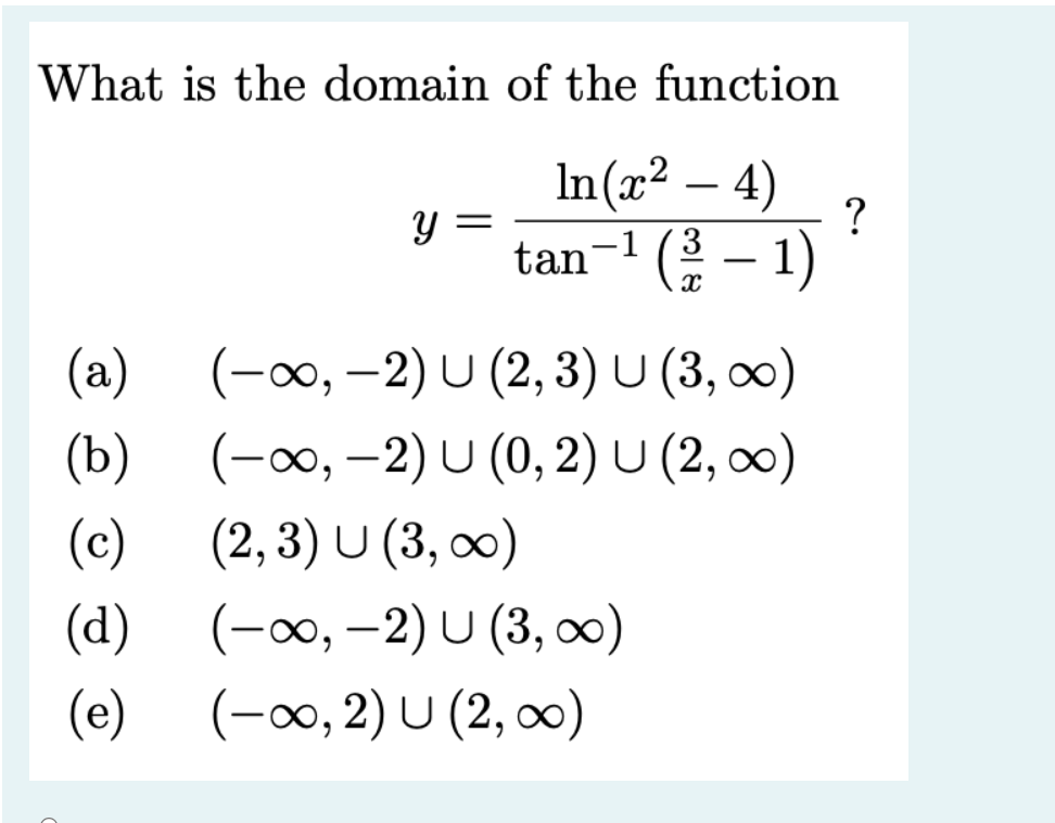 Solved What is the domain of the function | Chegg.com