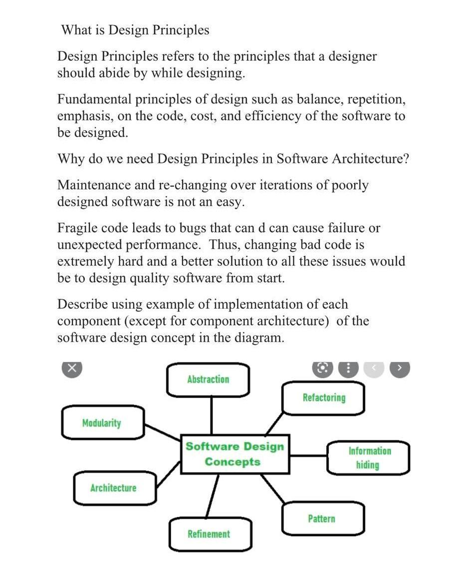 Solved What is Design Principles Design Principles refers to | Chegg.com
