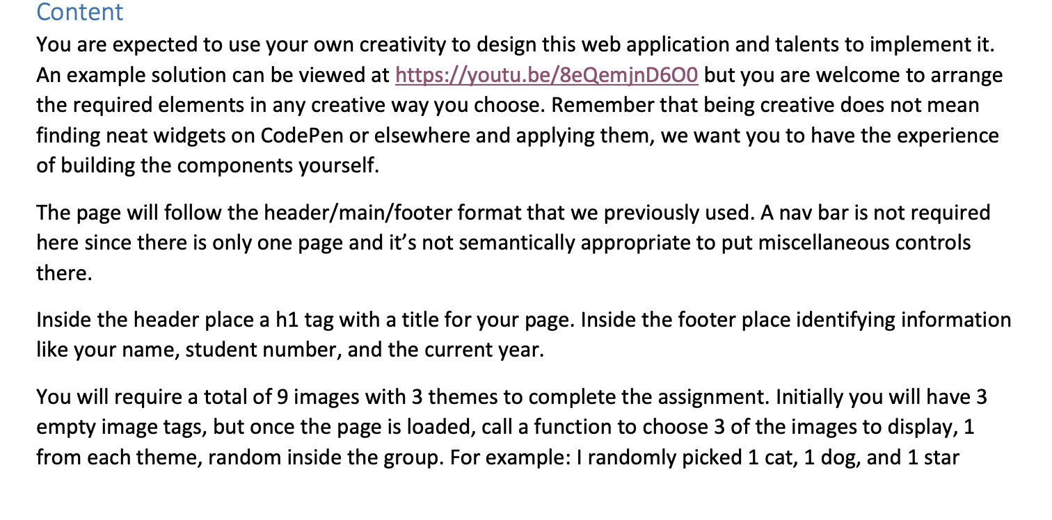 Solved You are expected to use your own creativity to design | Chegg.com